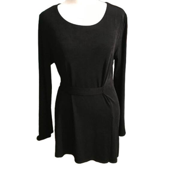 Chico's Travelers Black Tunic with Waist Belt 1 – Minimalist, Classic, Elegant - Picture 1 of 6